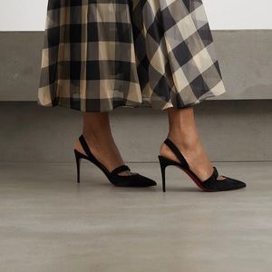 Christian Louboutin Actina 85 suede slingback pumps (42) (10US)